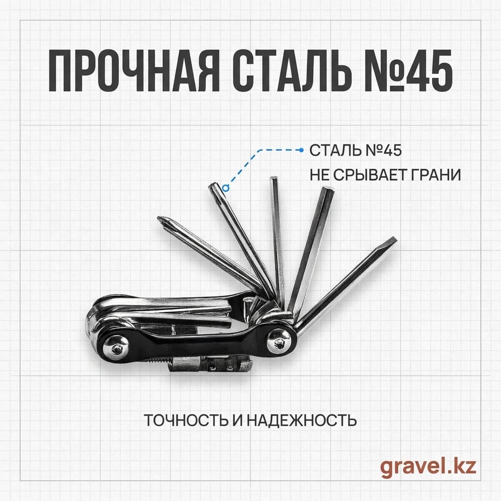 Велосипедный мультитул 11-в-1 с выжимкой цепи — фото 2