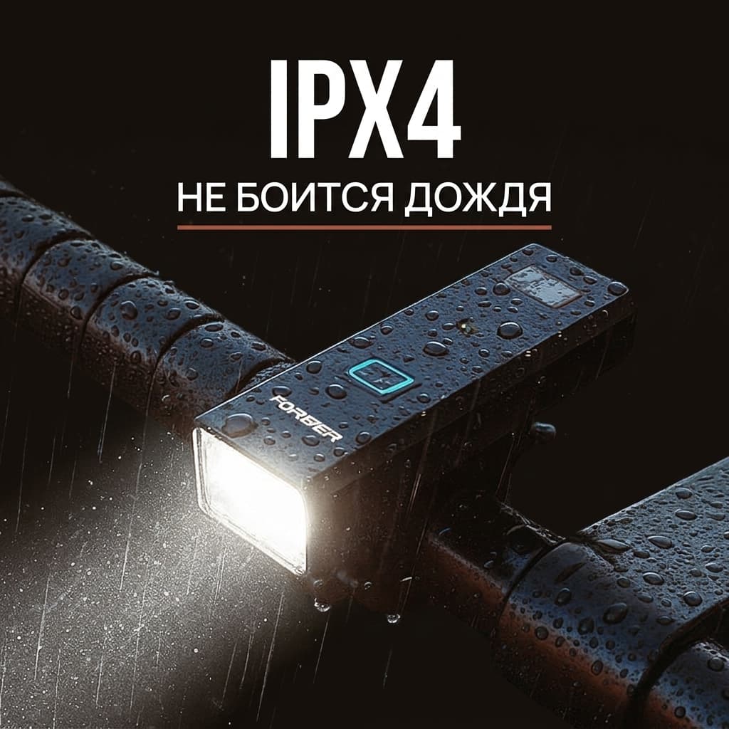 Умный антибликовый велофонарь FOREVER HL-2502 с 1200 люменами и цифровым дисплеем FOREVER HL-2502 — фото 2