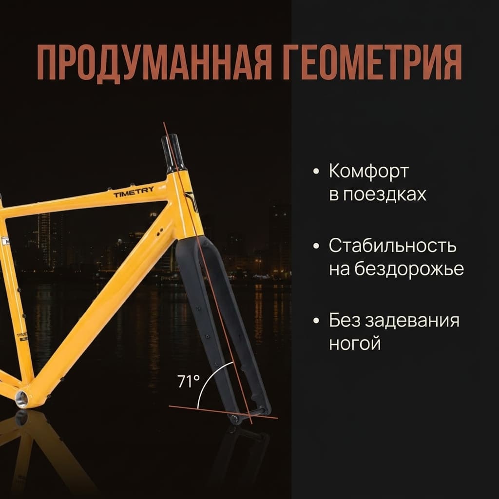 Гравийный велосипед Timetry MG700 с легкосплавной рамой, карбоновой вилкой T700, 10-скоростной трансмиссией, дисковыми тормозами и сквозными осями Timetry MG700 — фото 4