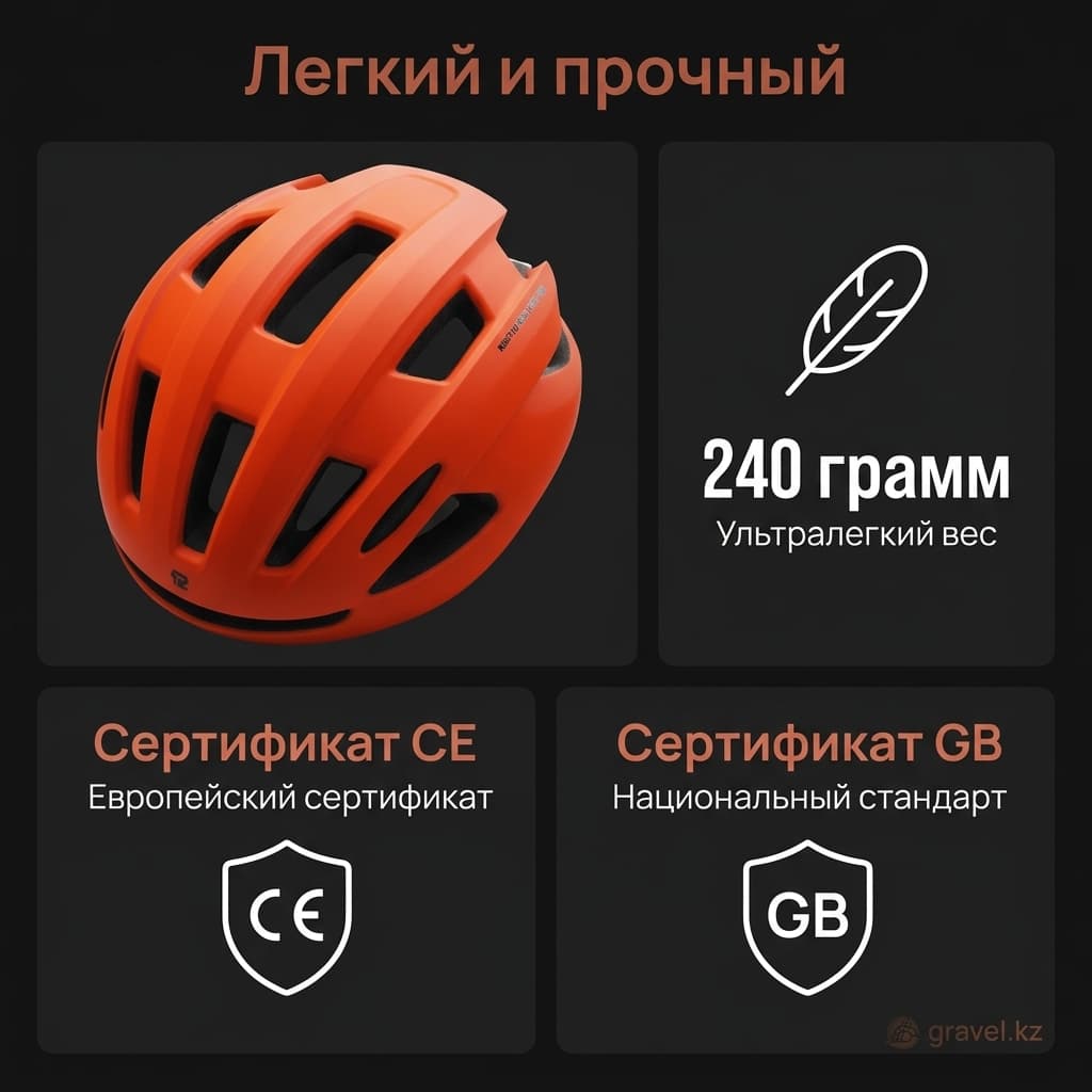 Велосипедный шлем ROGTYO ультралегкий с трехслойной защитой и эффективной вентиляцией — фото 4
