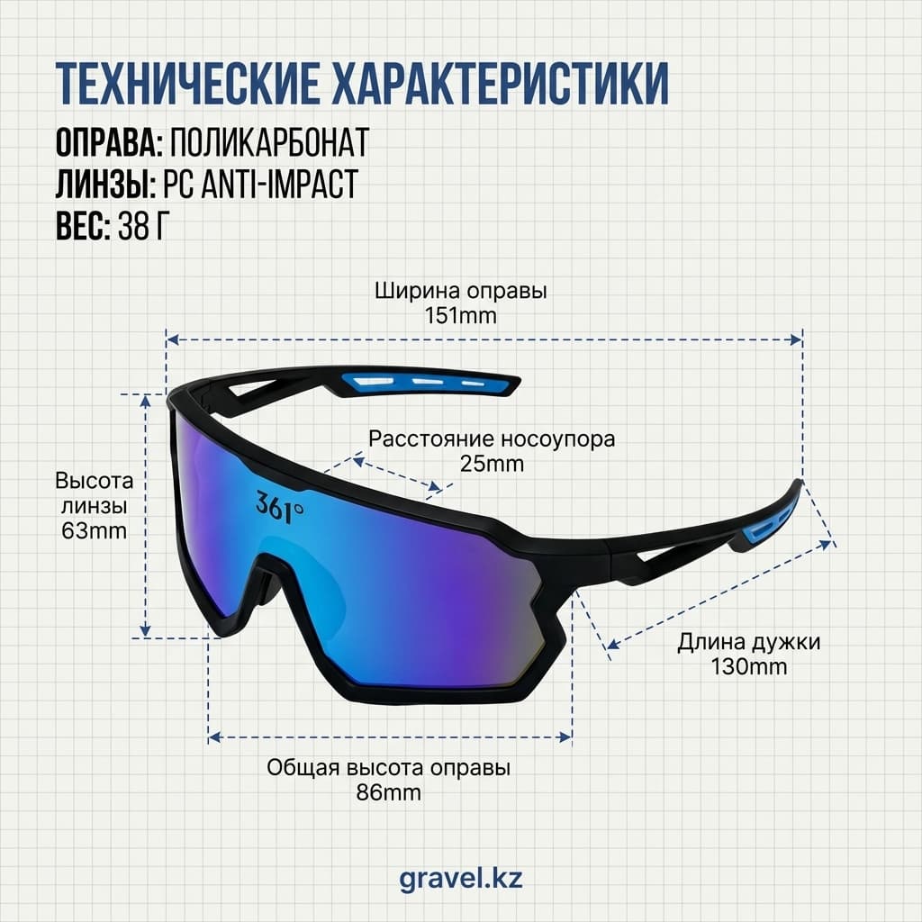 Профессиональные легкие спортивные очки 361 Glasses, фотохромные, с HD-линзами и УФ-защитой, для велоспорта и активного отдыха 361 Glasses — фото 5