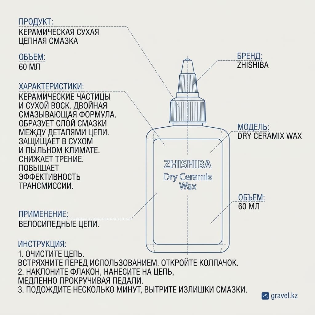 Керамическая парафиновая смазка для цепи ZHISHIBA Dry Ceramix Wax для гоночных велосипедов ZHISHIBA Dry Ceramix Wax — фото 5