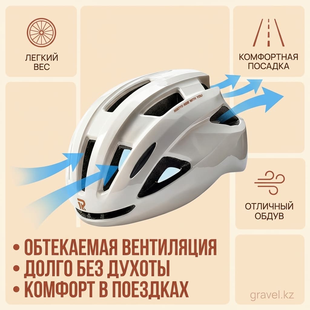 Велосипедный шлем ROGTYO ультралегкий с трехслойной защитой и эффективной вентиляцией — фото 7