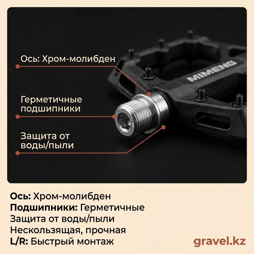 Велосипедные педали MIMENG, нейлоновые, 316 г/пара, с герметичными подшипниками MIMENG MTB — фото 2