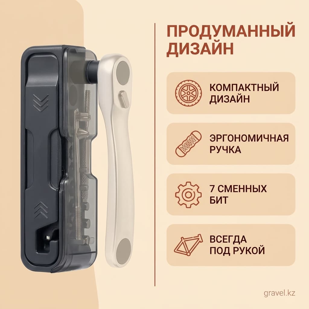 Набор инструментов для велосипеда с трещоткой — фото 3
