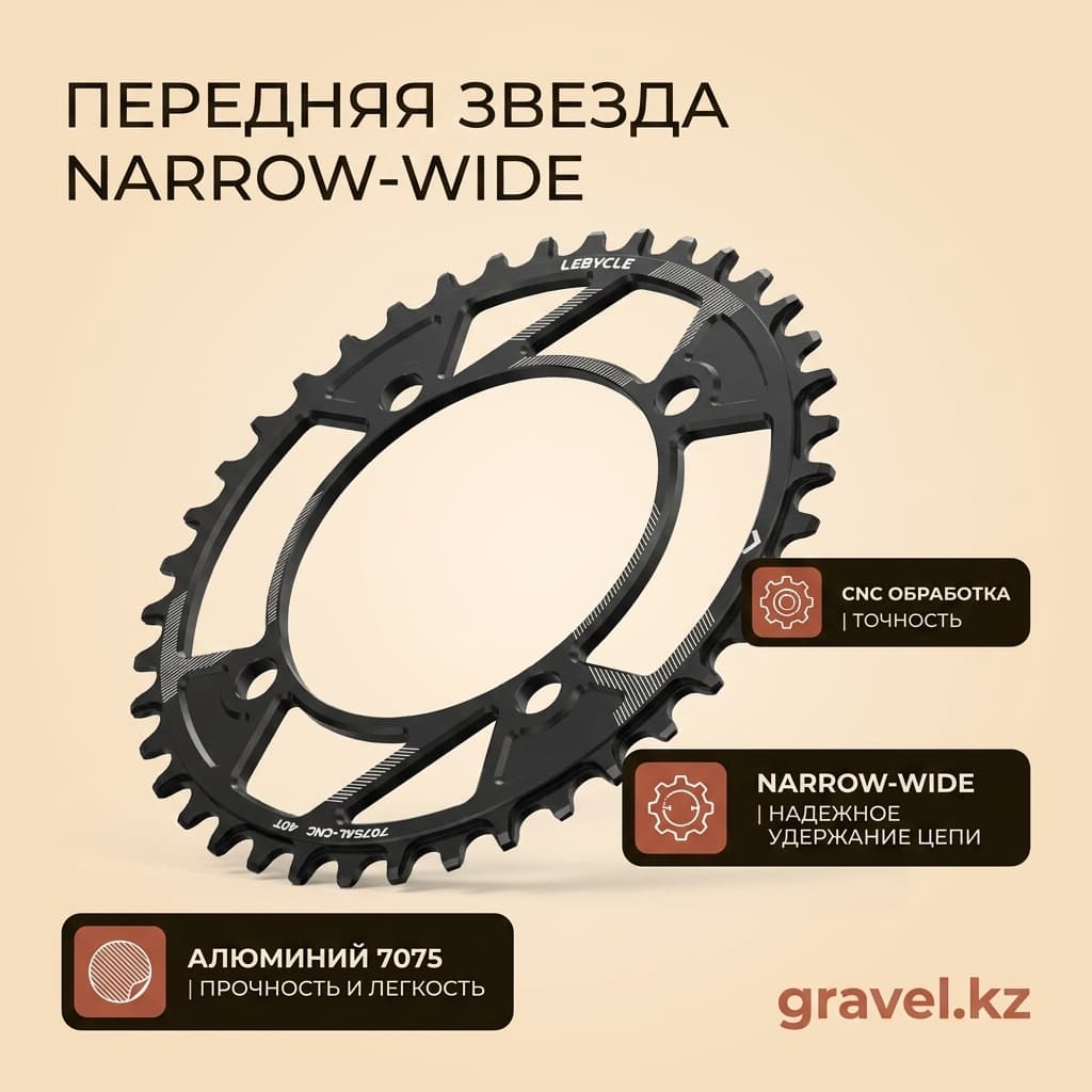 Передняя звезда LEBYCLE Narrow-Wide 4 лапки из алюминиевого сплава 7075, BCD 104 LEBYCLE