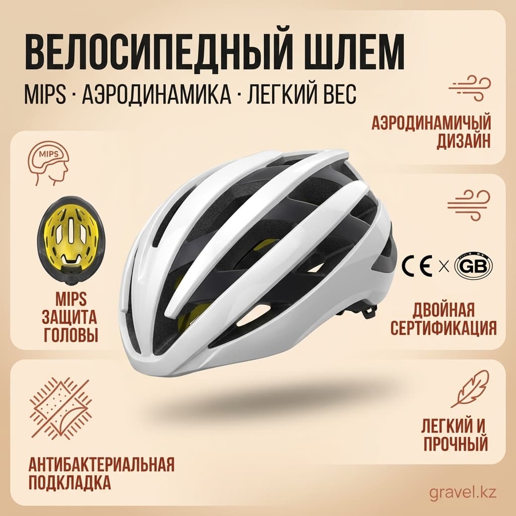 Велосипедный шлем с мипс