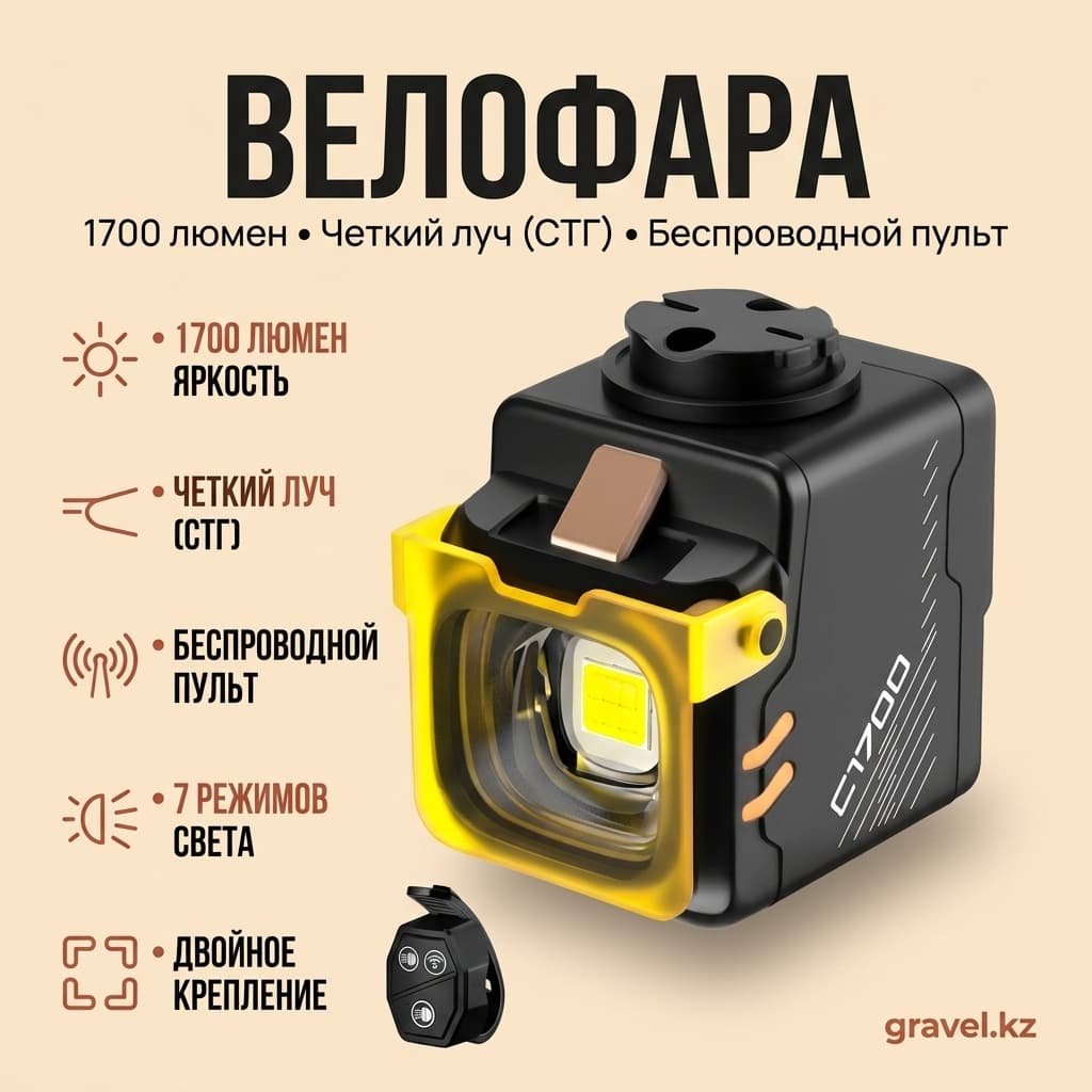 Велосипедный фонарь 1700 люмен